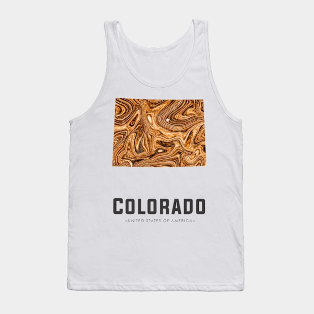 Colorado state map abstract Golden brown Tank Top by StudioGrafiikka